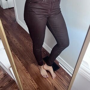 GAP waxed denim burgundy Skinny Jeans